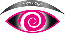 visuel d'un oeil rose et gros symbolisant un logo
